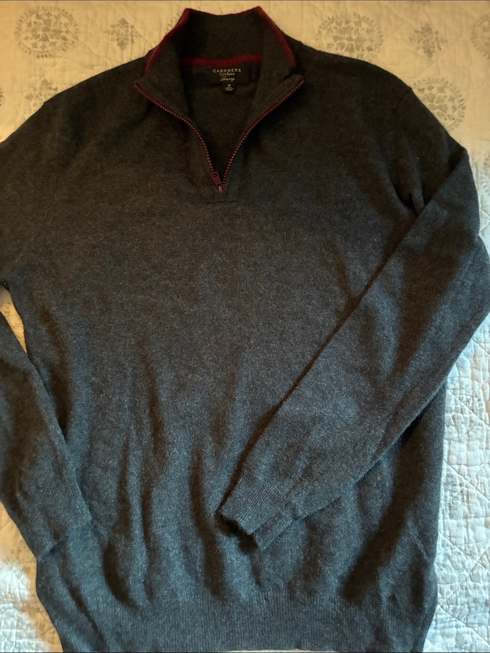 Quarter-Zip Women’s Cashmere Sweater - Charcoal